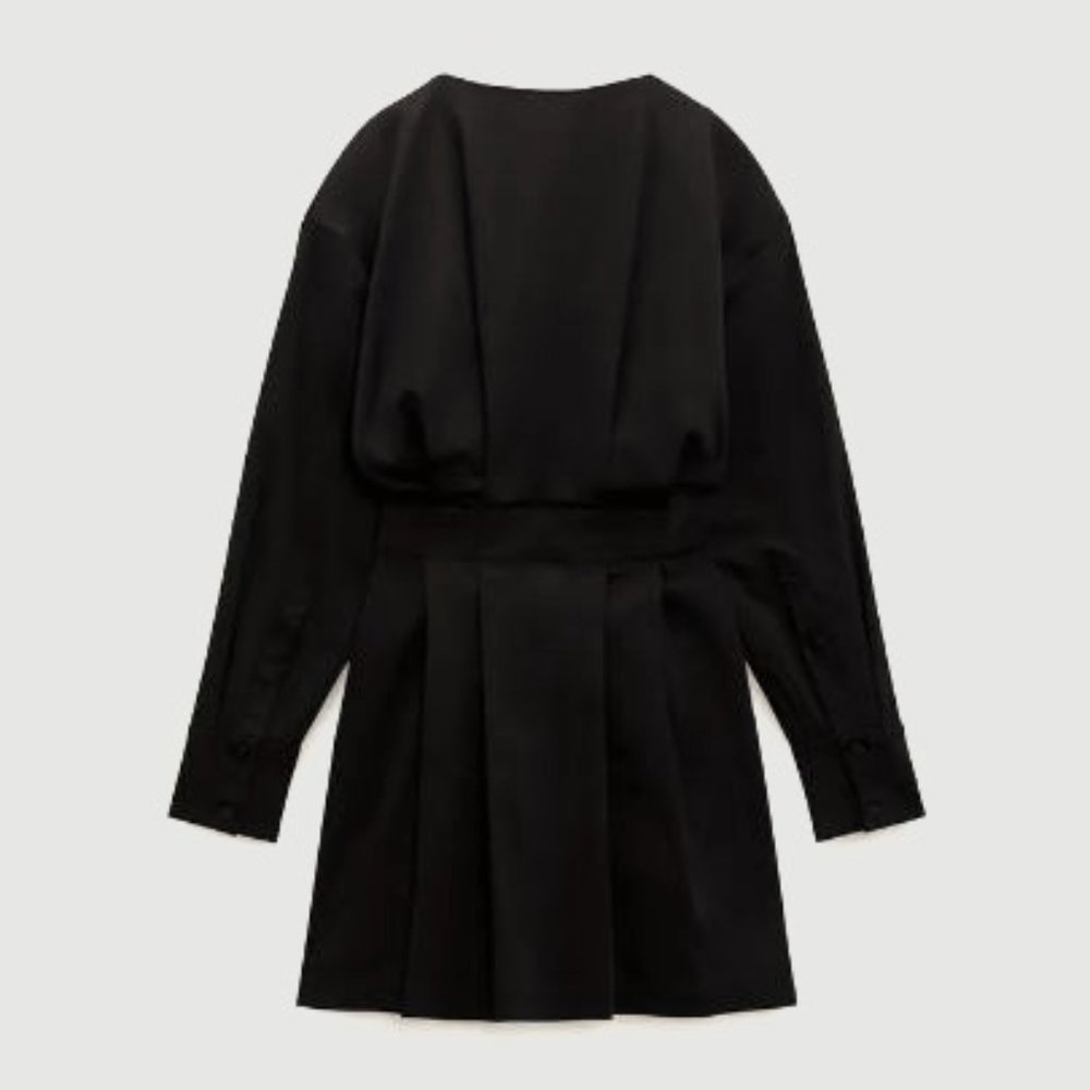 ZARA BOX PLEAT POPLIN DRESS
